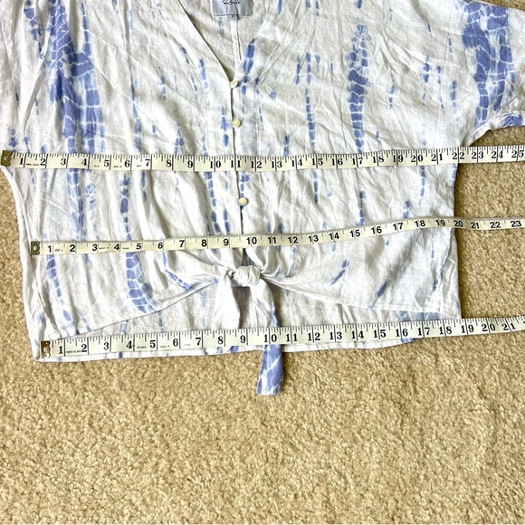 RAILS Thea Cloud Tie Dye Linen Blend Tie Waist Blouse—SZ. Small - Picture 15 of 17